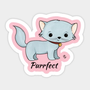 Purrfect - Kitten Cat Message Art Sticker